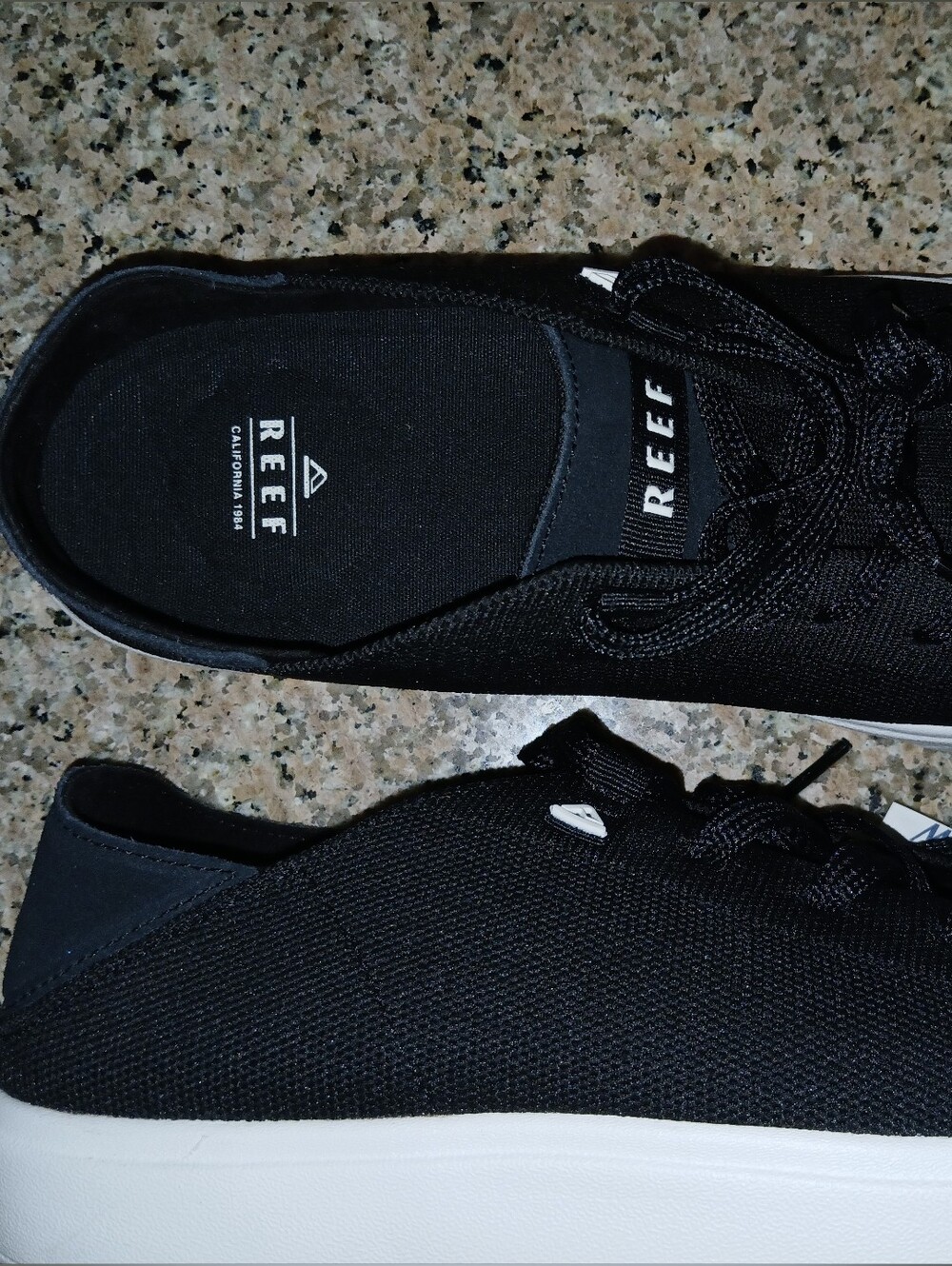 Reef Women's Black Knit Low-Top Sneakers with White Sole